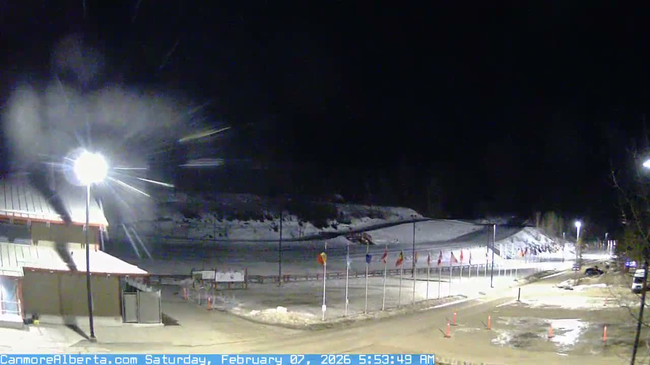 Canmore Nordic Centre Ski Slope & Mt. Rundle View Live Cam - Canmore, Alberta's Rockies, Alberta, Canada