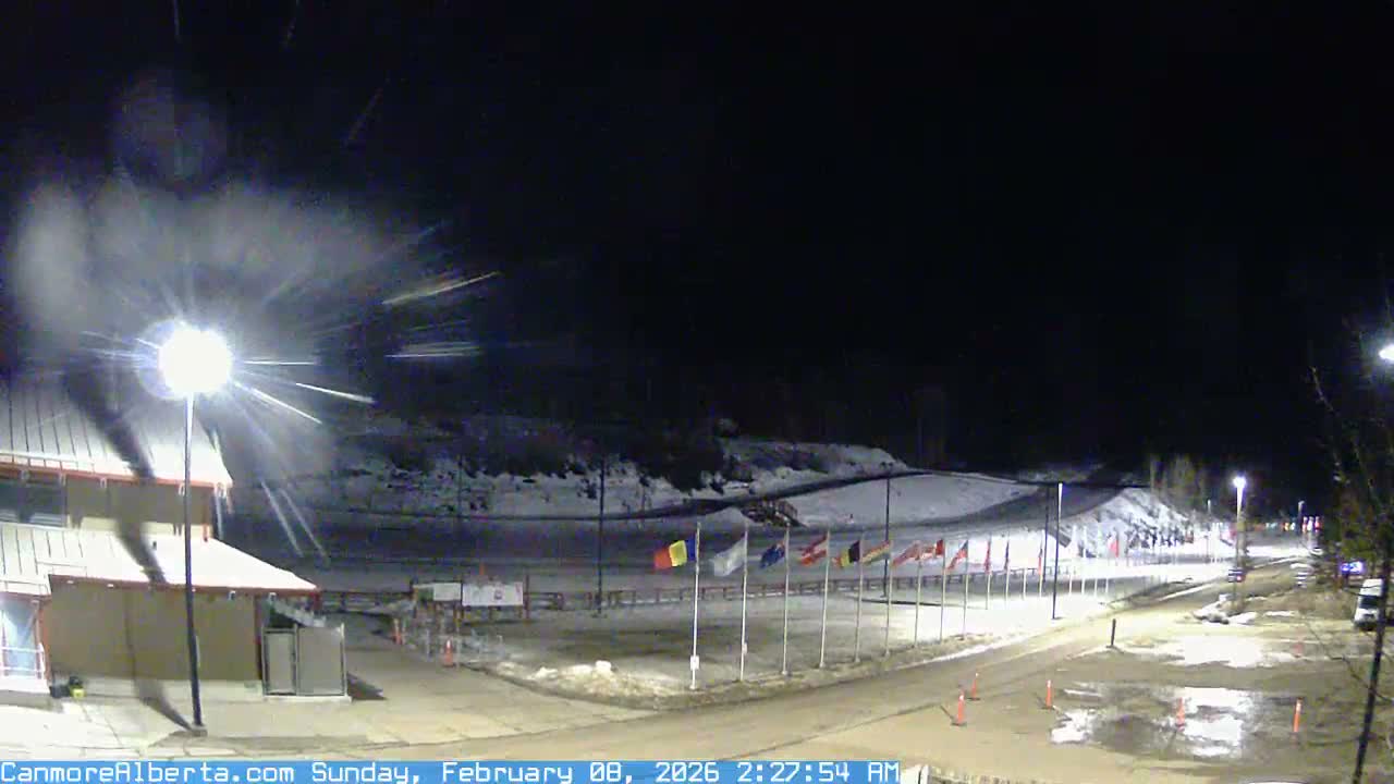 Canmore Nordic Centre Ski Slope & Mt. Rundle View Live Cam - Canmore, Alberta's Rockies, Alberta, Canada