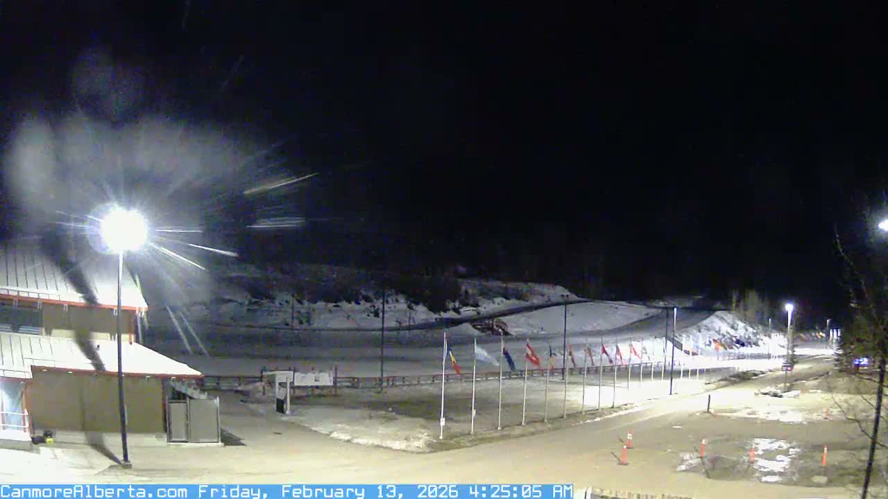 Canmore Nordic Centre Ski Slope & Mt. Rundle View Live Cam - Canmore, Alberta's Rockies, Alberta, Canada