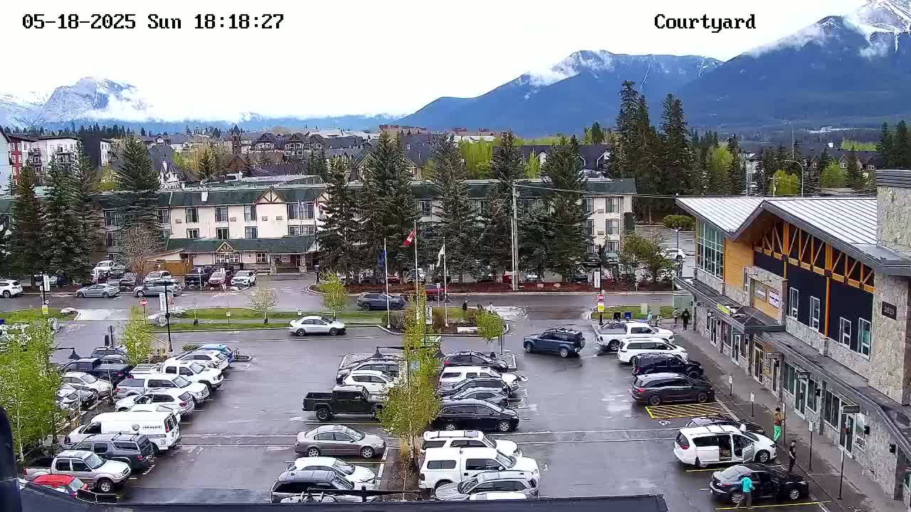 Canmore City Skyline & Alberta Rocky Mountains View Live Cam -  Canmore, Alberta's Rockies, Alberta, Canada