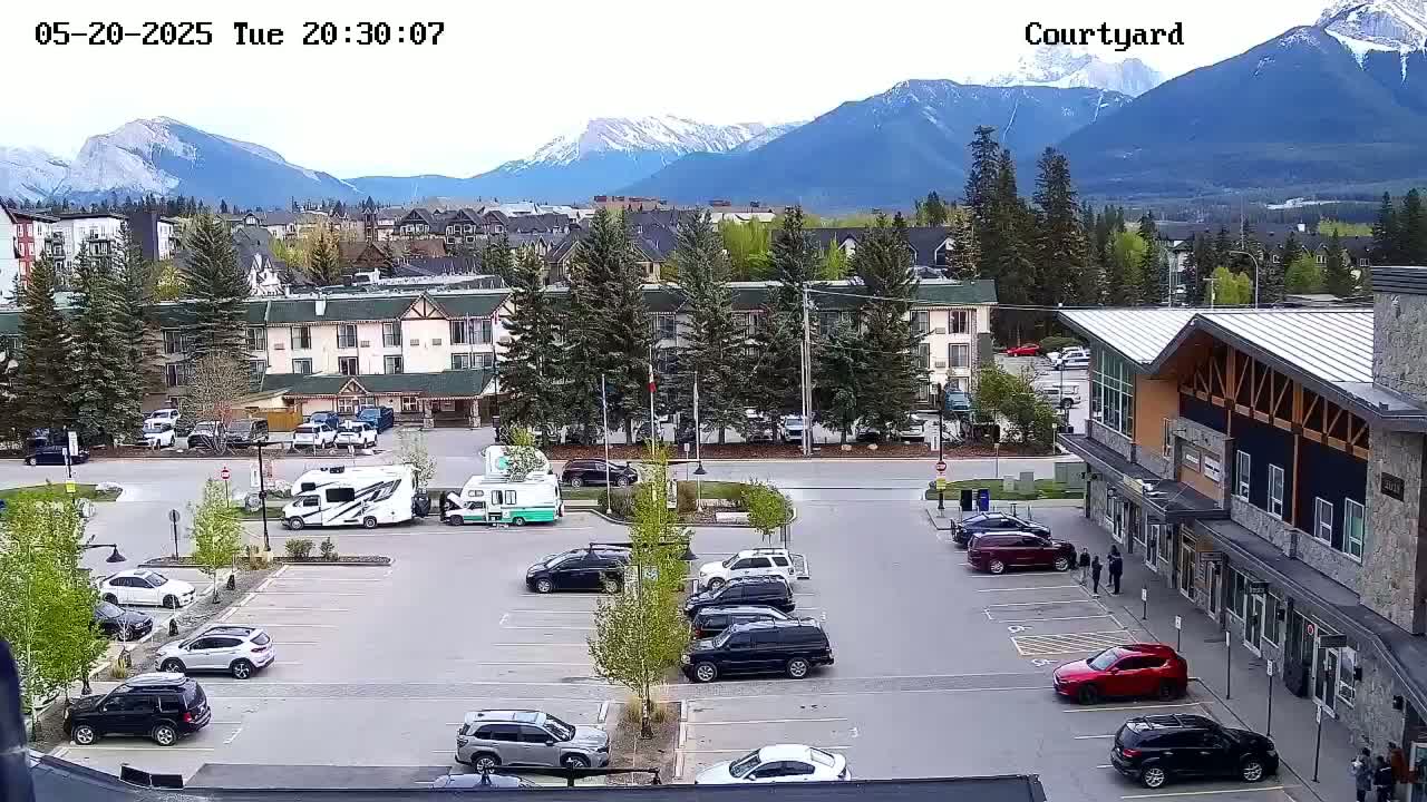 Canmore City Skyline & Alberta Rocky Mountains View Live Cam -  Canmore, Alberta's Rockies, Alberta, Canada