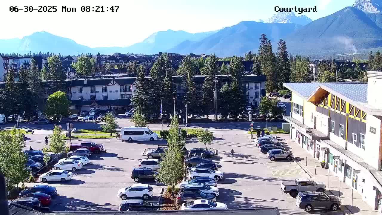 Canmore City Skyline & Alberta Rocky Mountains View Live Cam -  Canmore, Alberta's Rockies, Alberta, Canada