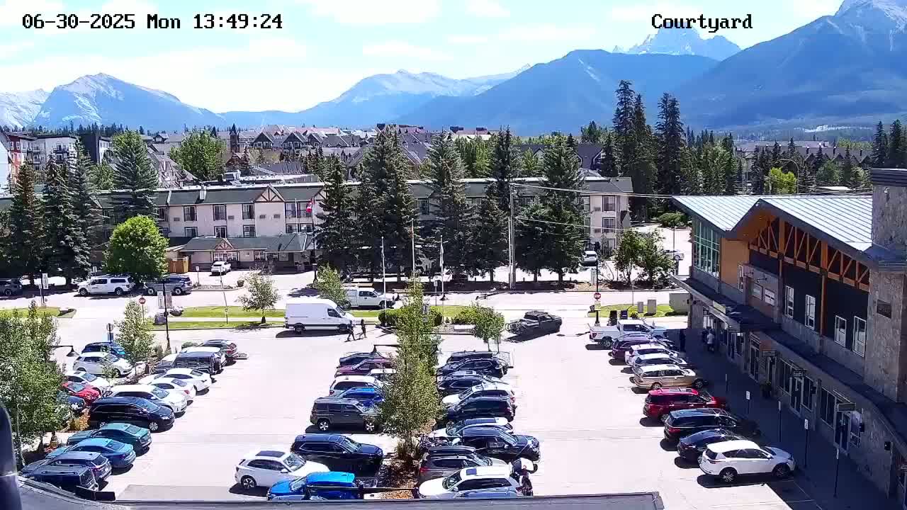 Canmore City Skyline & Alberta Rocky Mountains View Live Cam -  Canmore, Alberta's Rockies, Alberta, Canada