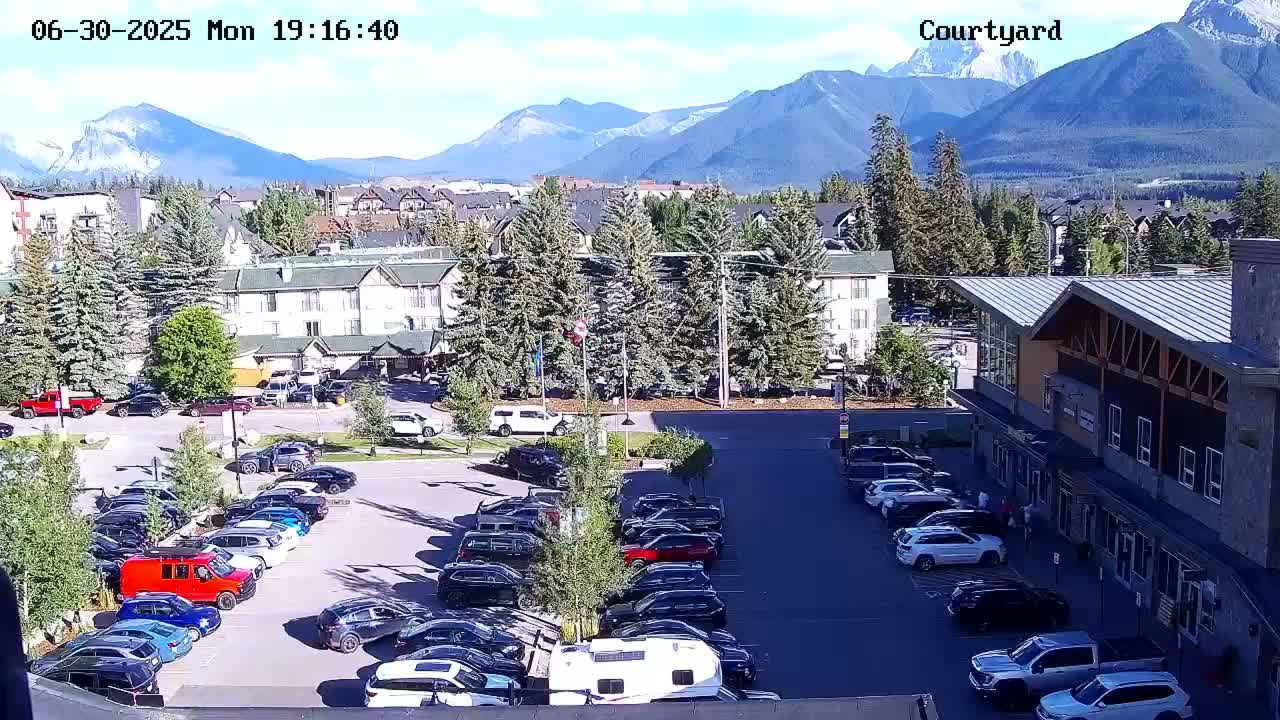 Canmore City Skyline & Alberta Rocky Mountains View Live Cam -  Canmore, Alberta's Rockies, Alberta, Canada