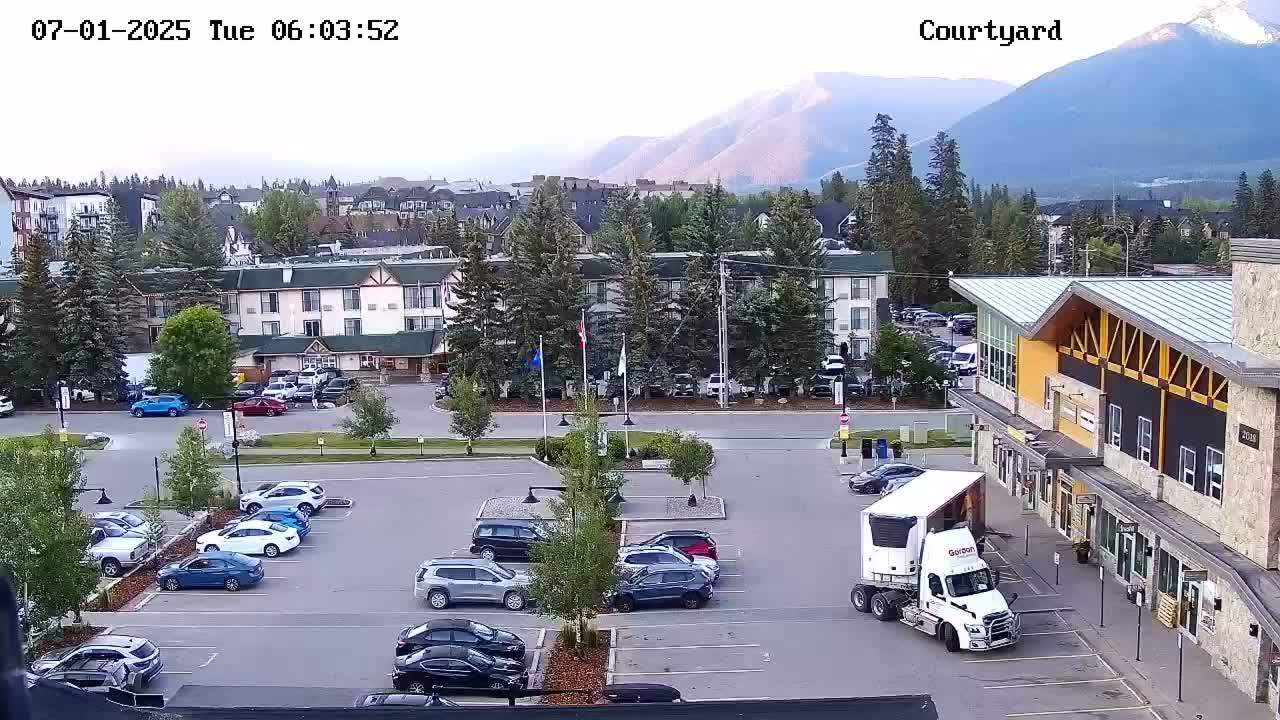 Canmore City Skyline & Alberta Rocky Mountains View Live Cam -  Canmore, Alberta's Rockies, Alberta, Canada
