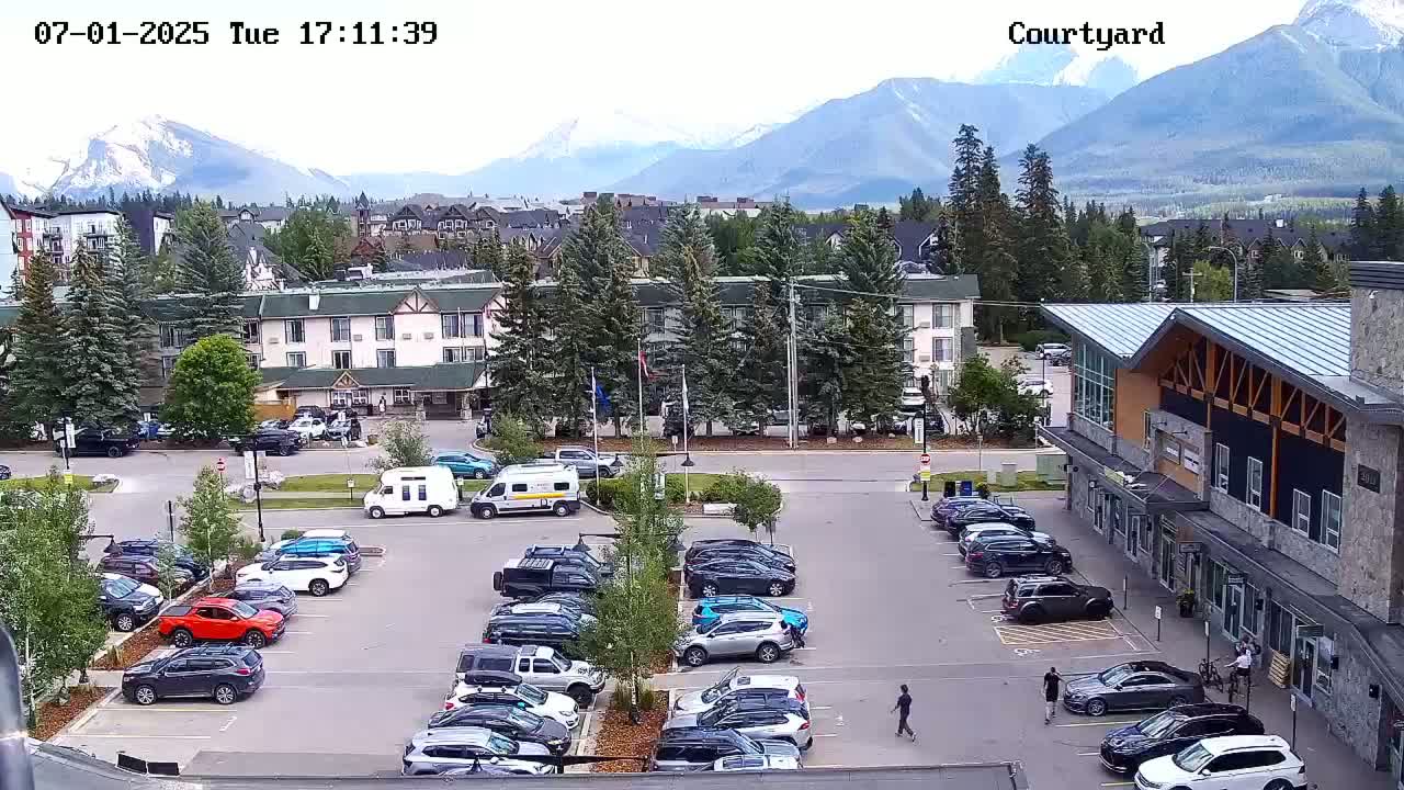 Canmore City Skyline & Alberta Rocky Mountains View Live Cam -  Canmore, Alberta's Rockies, Alberta, Canada
