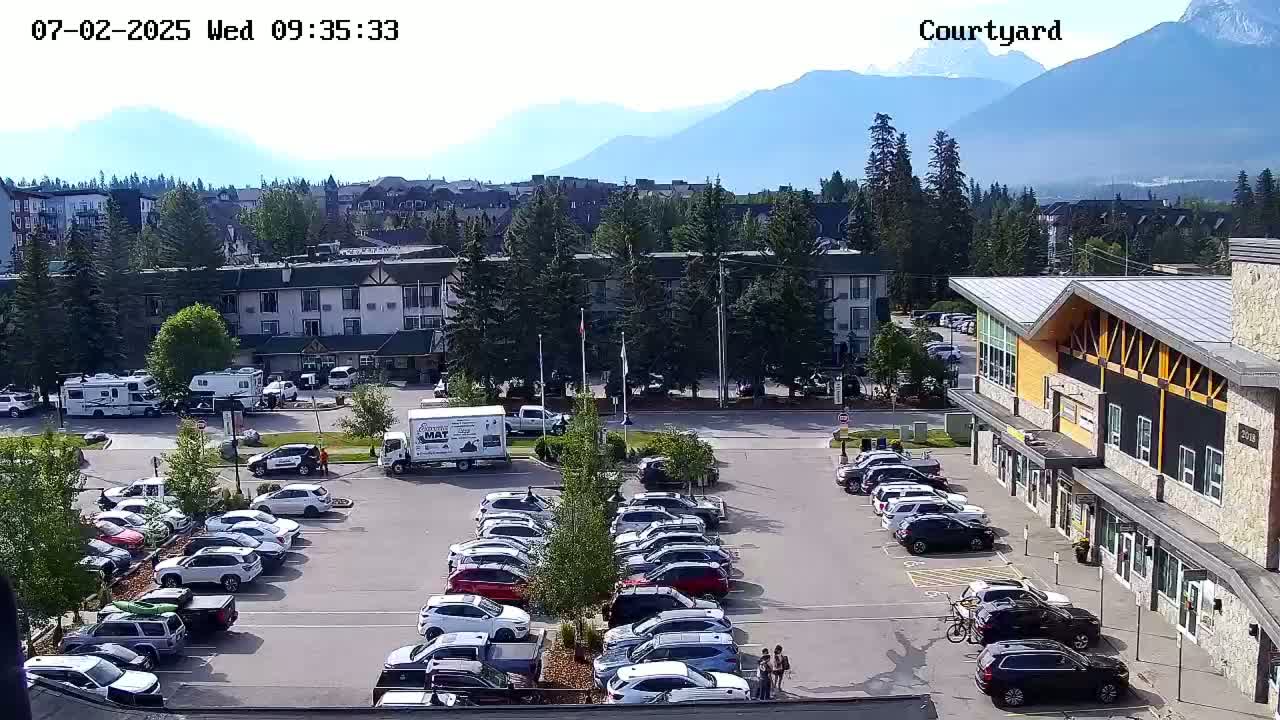 Canmore City Skyline & Alberta Rocky Mountains View Live Cam -  Canmore, Alberta's Rockies, Alberta, Canada