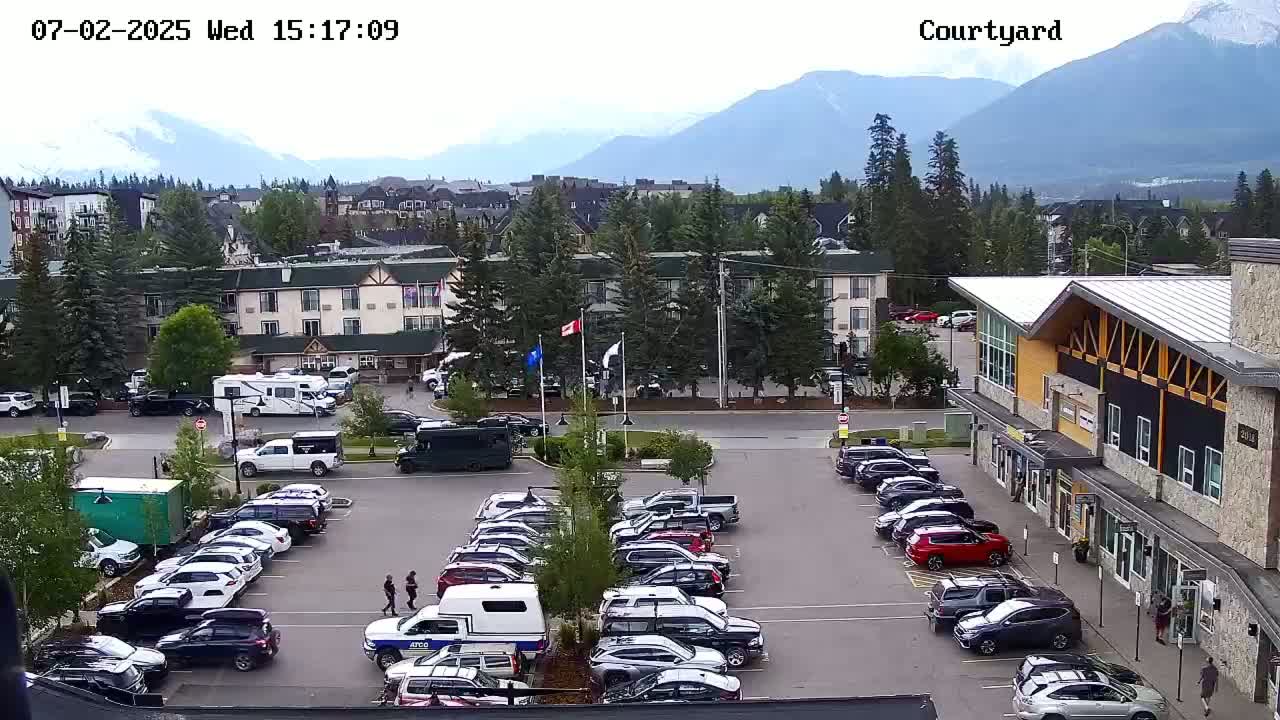 Canmore City Skyline & Alberta Rocky Mountains View Live Cam -  Canmore, Alberta's Rockies, Alberta, Canada
