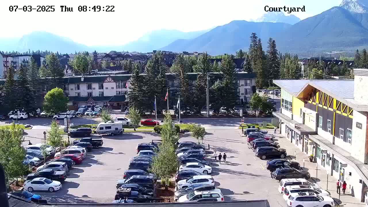 Canmore City Skyline & Alberta Rocky Mountains View Live Cam -  Canmore, Alberta's Rockies, Alberta, Canada