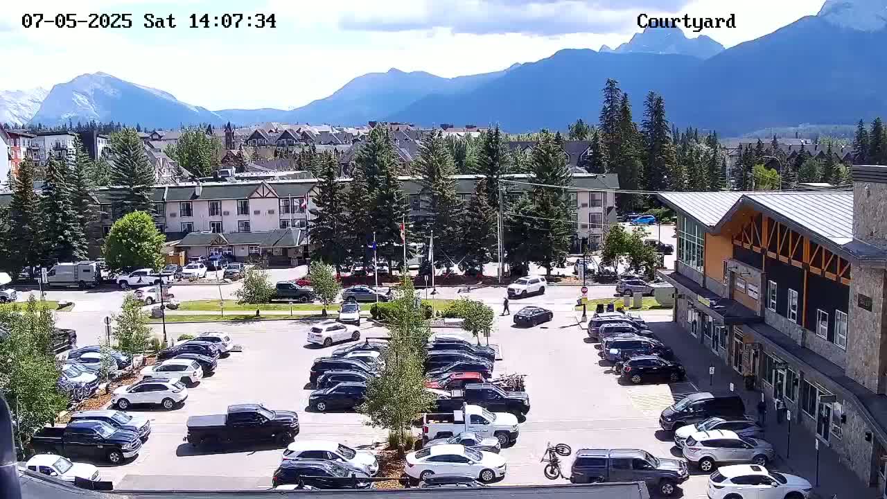 Canmore City Skyline & Alberta Rocky Mountains View Live Cam -  Canmore, Alberta's Rockies, Alberta, Canada