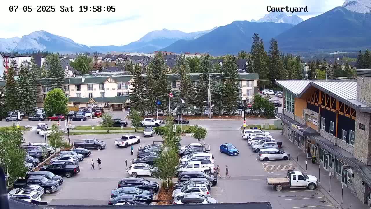 Canmore City Skyline & Alberta Rocky Mountains View Live Cam -  Canmore, Alberta's Rockies, Alberta, Canada