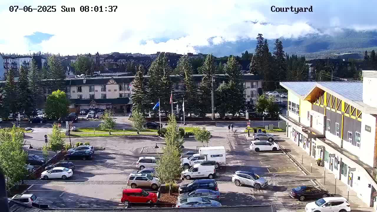 Canmore City Skyline & Alberta Rocky Mountains View Live Cam -  Canmore, Alberta's Rockies, Alberta, Canada
