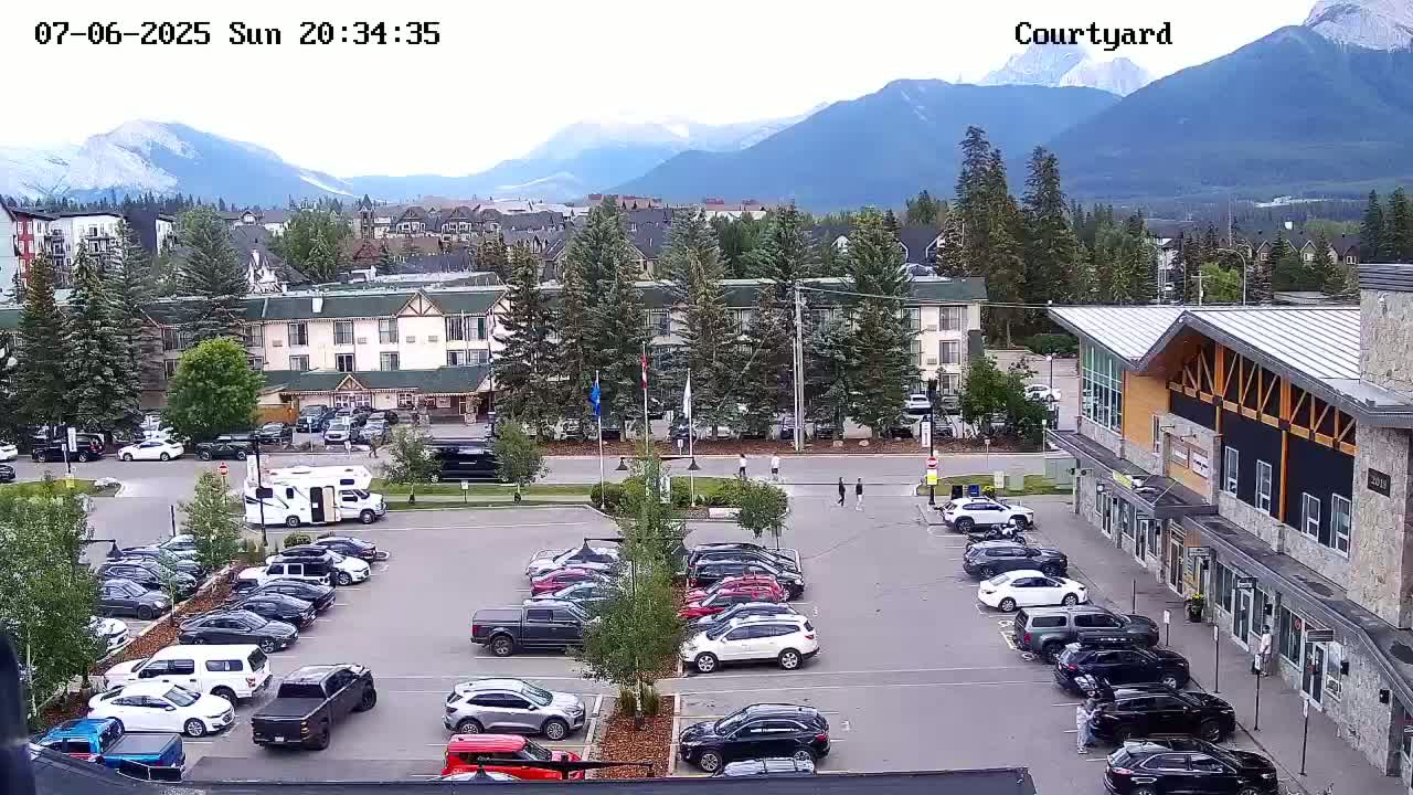 Canmore City Skyline & Alberta Rocky Mountains View Live Cam -  Canmore, Alberta's Rockies, Alberta, Canada
