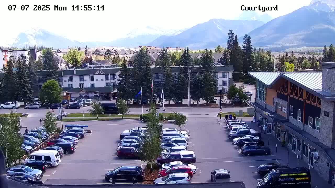 Canmore City Skyline & Alberta Rocky Mountains View Live Cam -  Canmore, Alberta's Rockies, Alberta, Canada