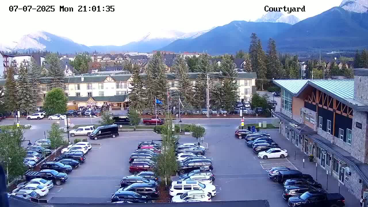 Canmore City Skyline & Alberta Rocky Mountains View Live Cam -  Canmore, Alberta's Rockies, Alberta, Canada