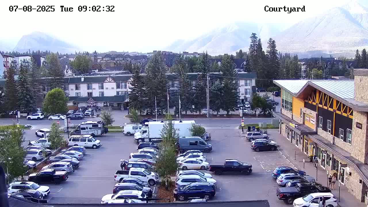 Canmore City Skyline & Alberta Rocky Mountains View Live Cam -  Canmore, Alberta's Rockies, Alberta, Canada