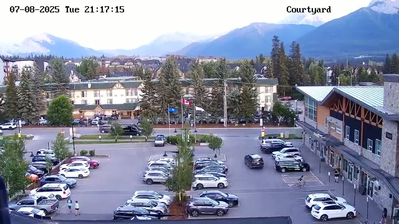 Canmore City Skyline & Alberta Rocky Mountains View Live Cam -  Canmore, Alberta's Rockies, Alberta, Canada