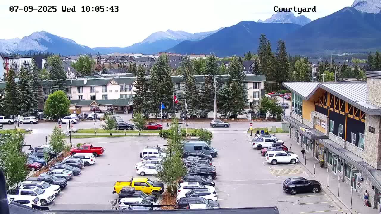 Canmore City Skyline & Alberta Rocky Mountains View Live Cam -  Canmore, Alberta's Rockies, Alberta, Canada