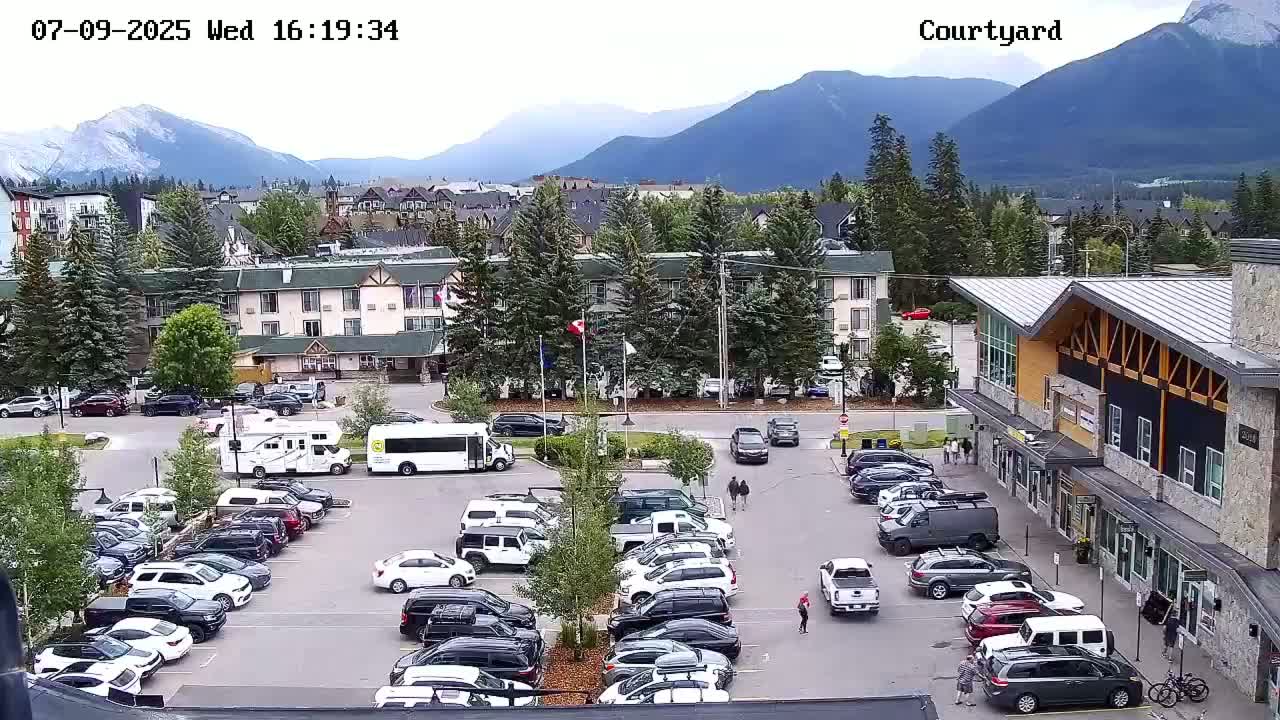 Canmore City Skyline & Alberta Rocky Mountains View Live Cam -  Canmore, Alberta's Rockies, Alberta, Canada