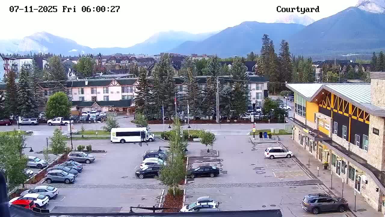 Canmore City Skyline & Alberta Rocky Mountains View Live Cam -  Canmore, Alberta's Rockies, Alberta, Canada