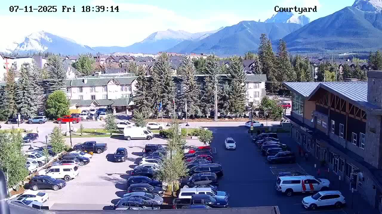 Canmore City Skyline & Alberta Rocky Mountains View Live Cam -  Canmore, Alberta's Rockies, Alberta, Canada