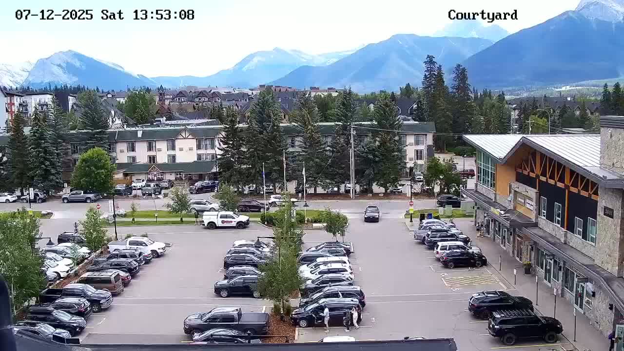 Canmore City Skyline & Alberta Rocky Mountains View Live Cam -  Canmore, Alberta's Rockies, Alberta, Canada