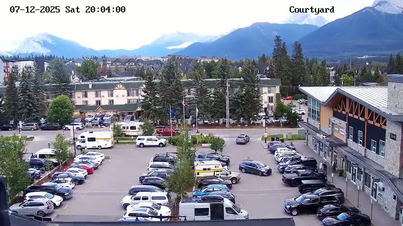 Canmore City Skyline & Alberta Rocky Mountains View Live Cam -  Canmore, Alberta's Rockies, Alberta, Canada