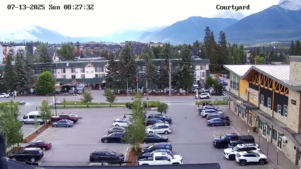 Canmore City Skyline & Alberta Rocky Mountains View Live Cam -  Canmore, Alberta's Rockies, Alberta, Canada