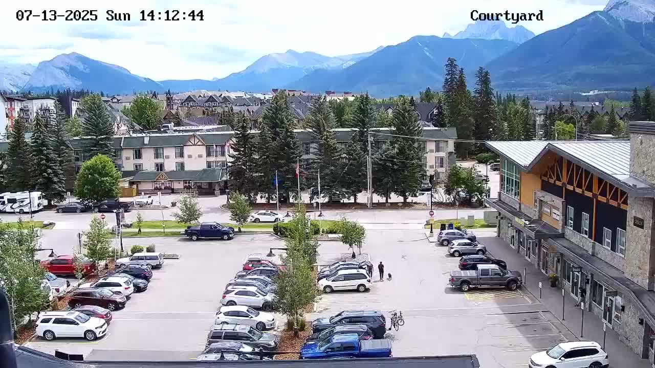 Canmore City Skyline & Alberta Rocky Mountains View Live Cam -  Canmore, Alberta's Rockies, Alberta, Canada