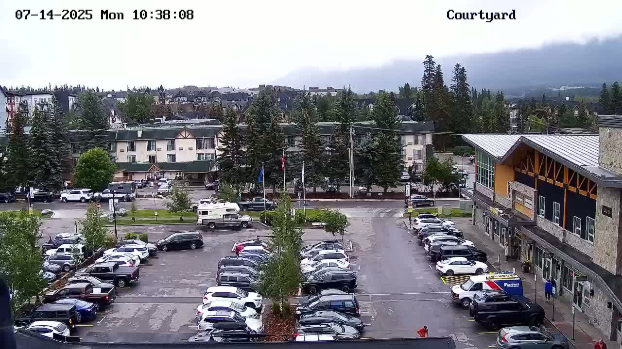Canmore City Skyline & Alberta Rocky Mountains View Live Cam -  Canmore, Alberta's Rockies, Alberta, Canada
