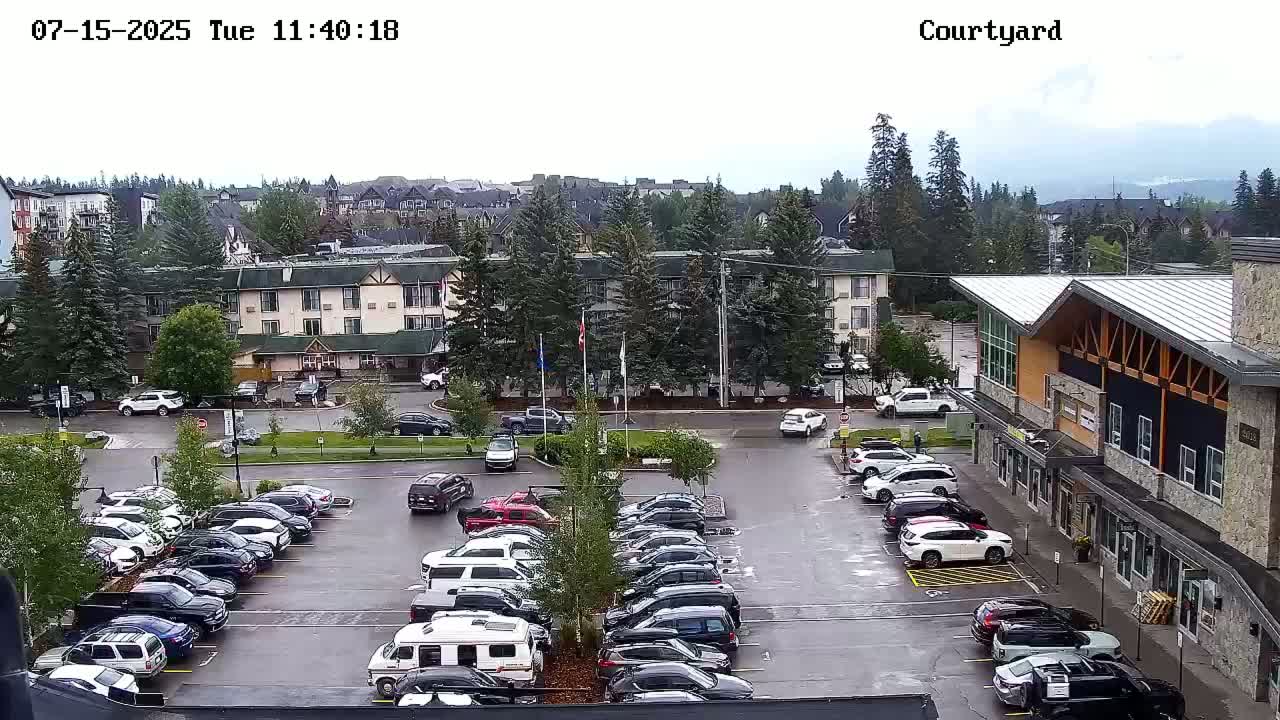 Canmore City Skyline & Alberta Rocky Mountains View Live Cam -  Canmore, Alberta's Rockies, Alberta, Canada