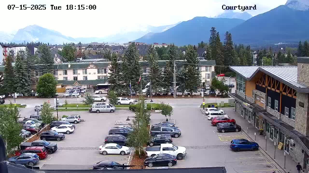 Canmore City Skyline & Alberta Rocky Mountains View Live Cam -  Canmore, Alberta's Rockies, Alberta, Canada