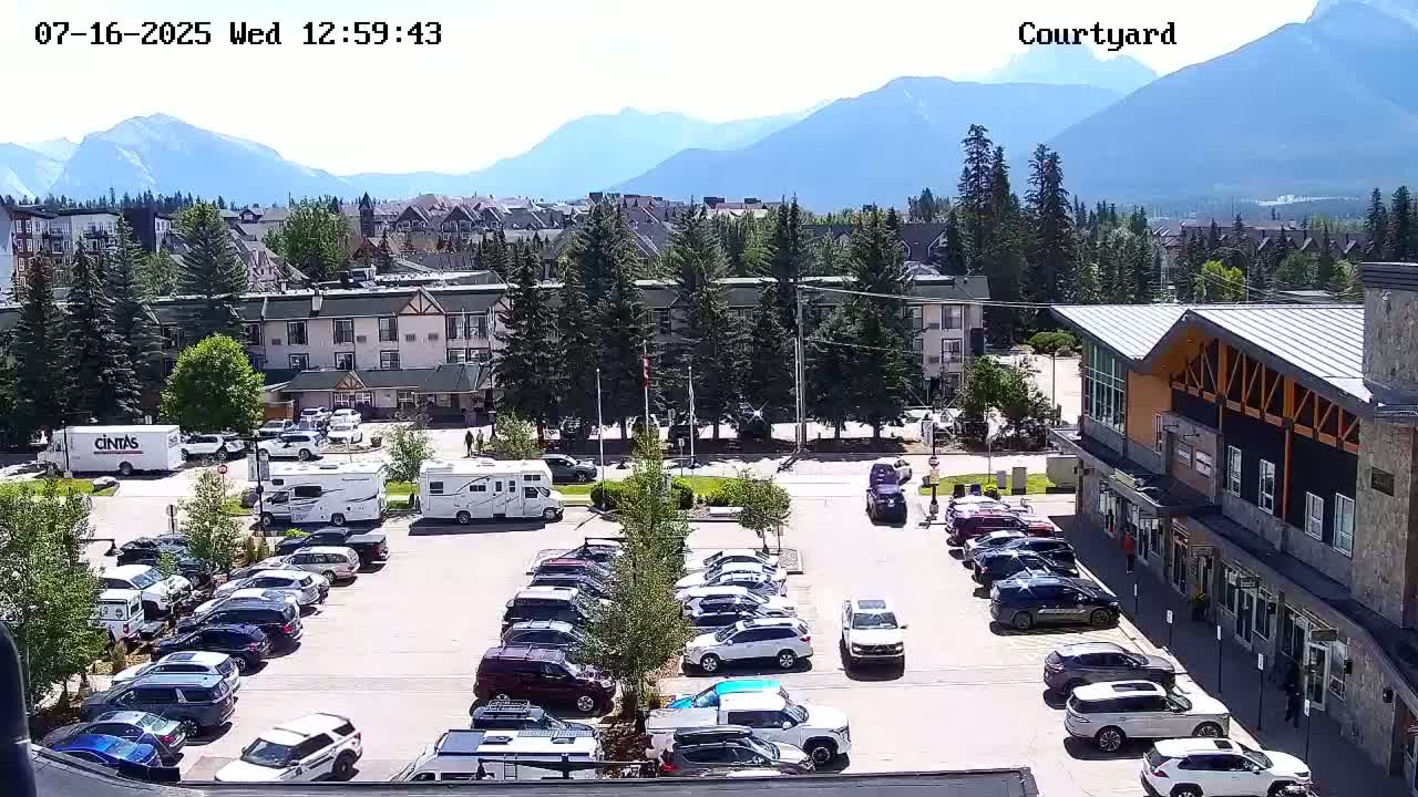 Canmore City Skyline & Alberta Rocky Mountains View Live Cam -  Canmore, Alberta's Rockies, Alberta, Canada