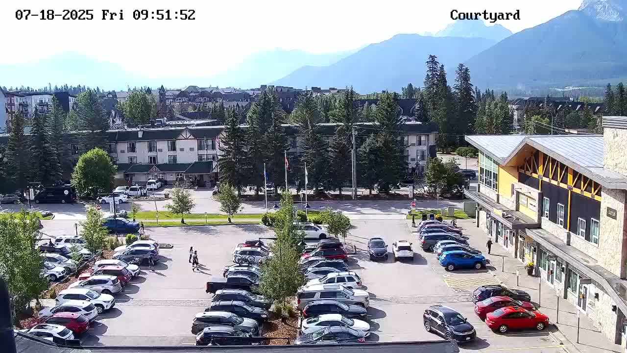 Canmore City Skyline & Alberta Rocky Mountains View Live Cam -  Canmore, Alberta's Rockies, Alberta, Canada