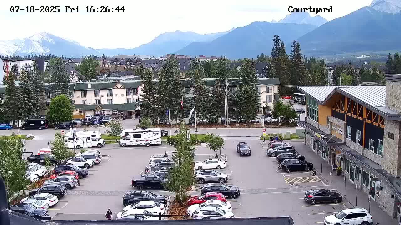 Canmore City Skyline & Alberta Rocky Mountains View Live Cam -  Canmore, Alberta's Rockies, Alberta, Canada