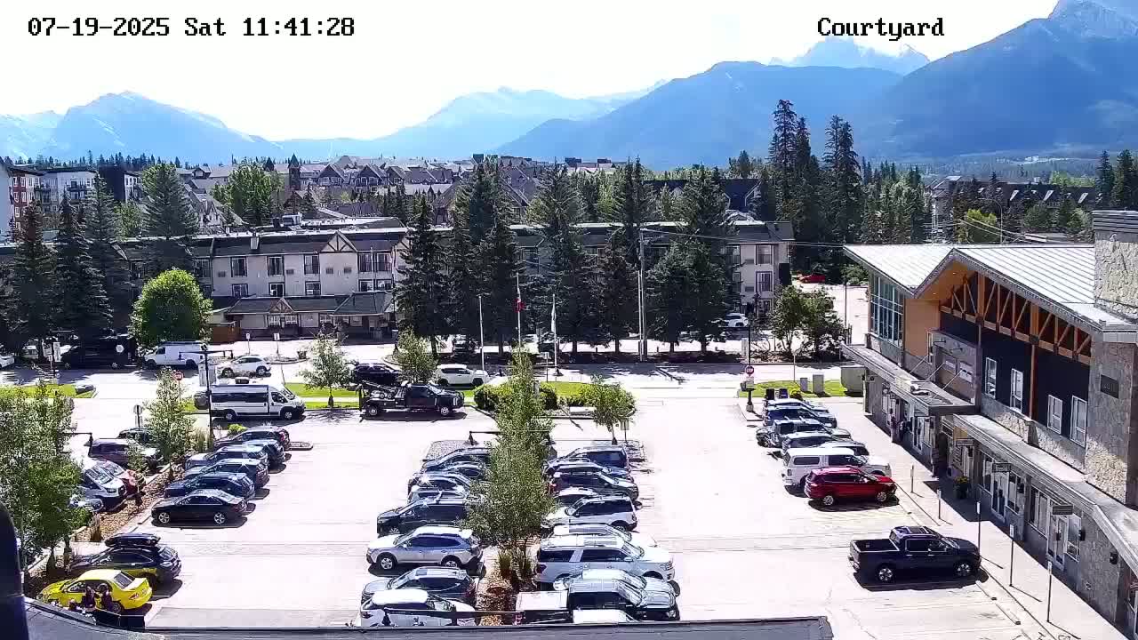 Canmore City Skyline & Alberta Rocky Mountains View Live Cam -  Canmore, Alberta's Rockies, Alberta, Canada