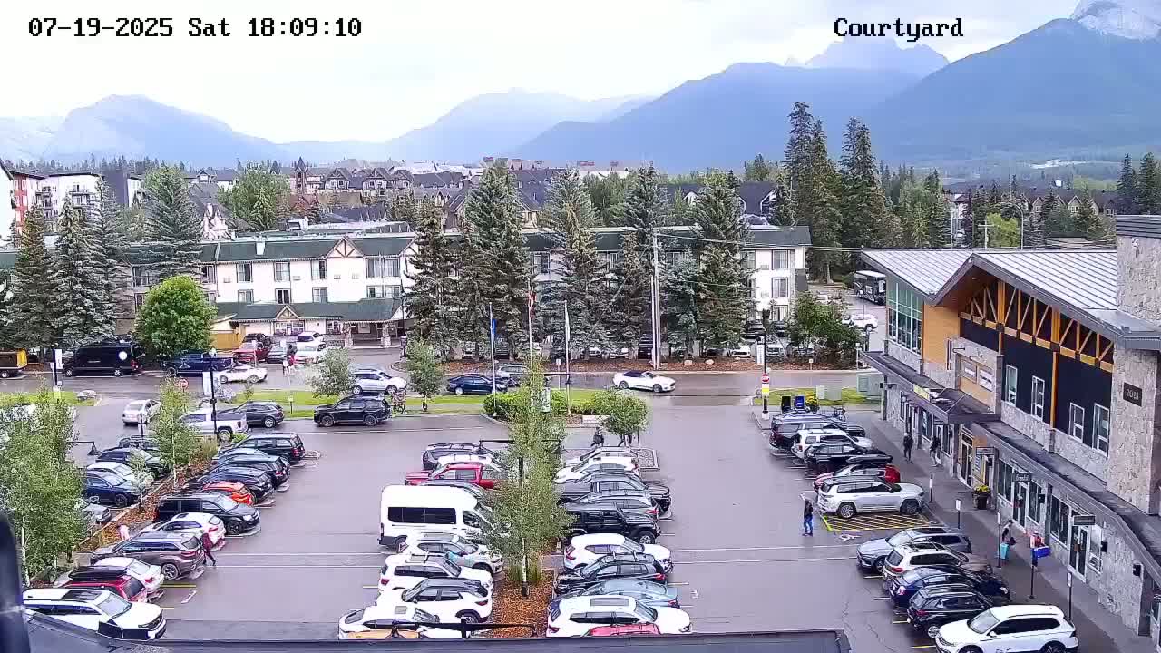 Canmore City Skyline & Alberta Rocky Mountains View Live Cam -  Canmore, Alberta's Rockies, Alberta, Canada