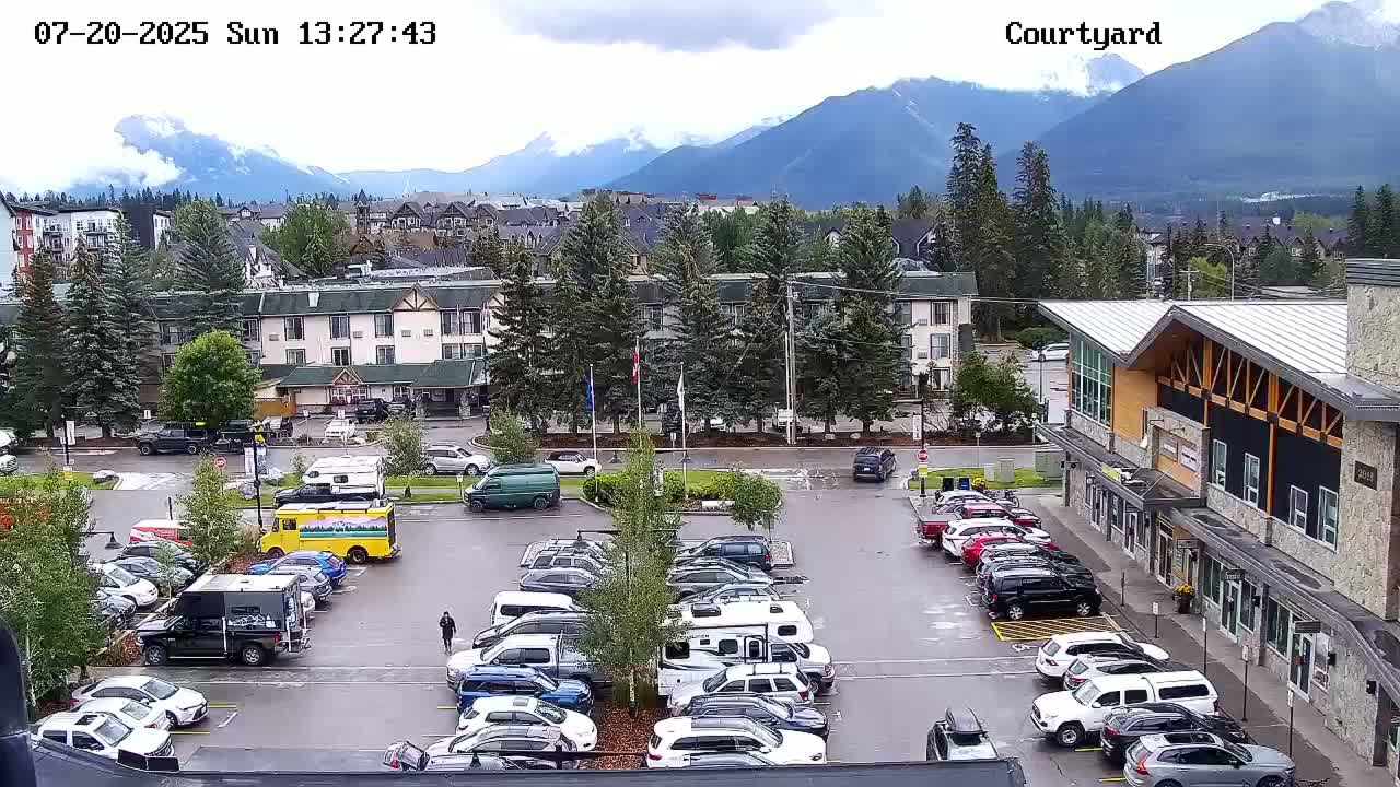 Canmore City Skyline & Alberta Rocky Mountains View Live Cam -  Canmore, Alberta's Rockies, Alberta, Canada
