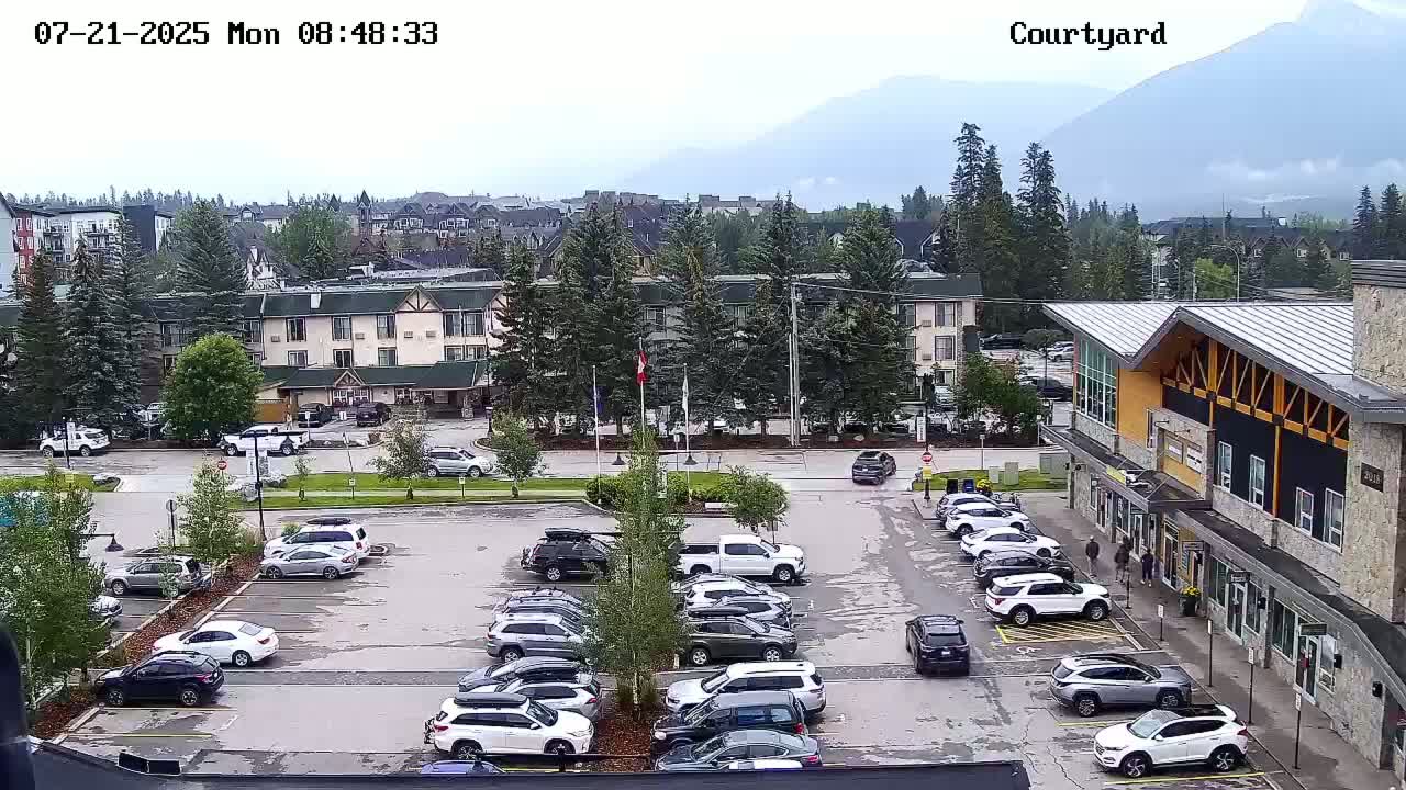 Canmore City Skyline & Alberta Rocky Mountains View Live Cam -  Canmore, Alberta's Rockies, Alberta, Canada