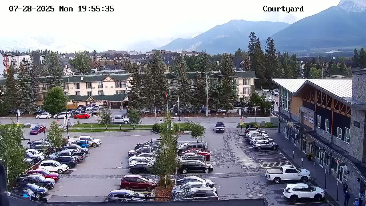 Canmore City Skyline & Alberta Rocky Mountains View Live Cam -  Canmore, Alberta's Rockies, Alberta, Canada