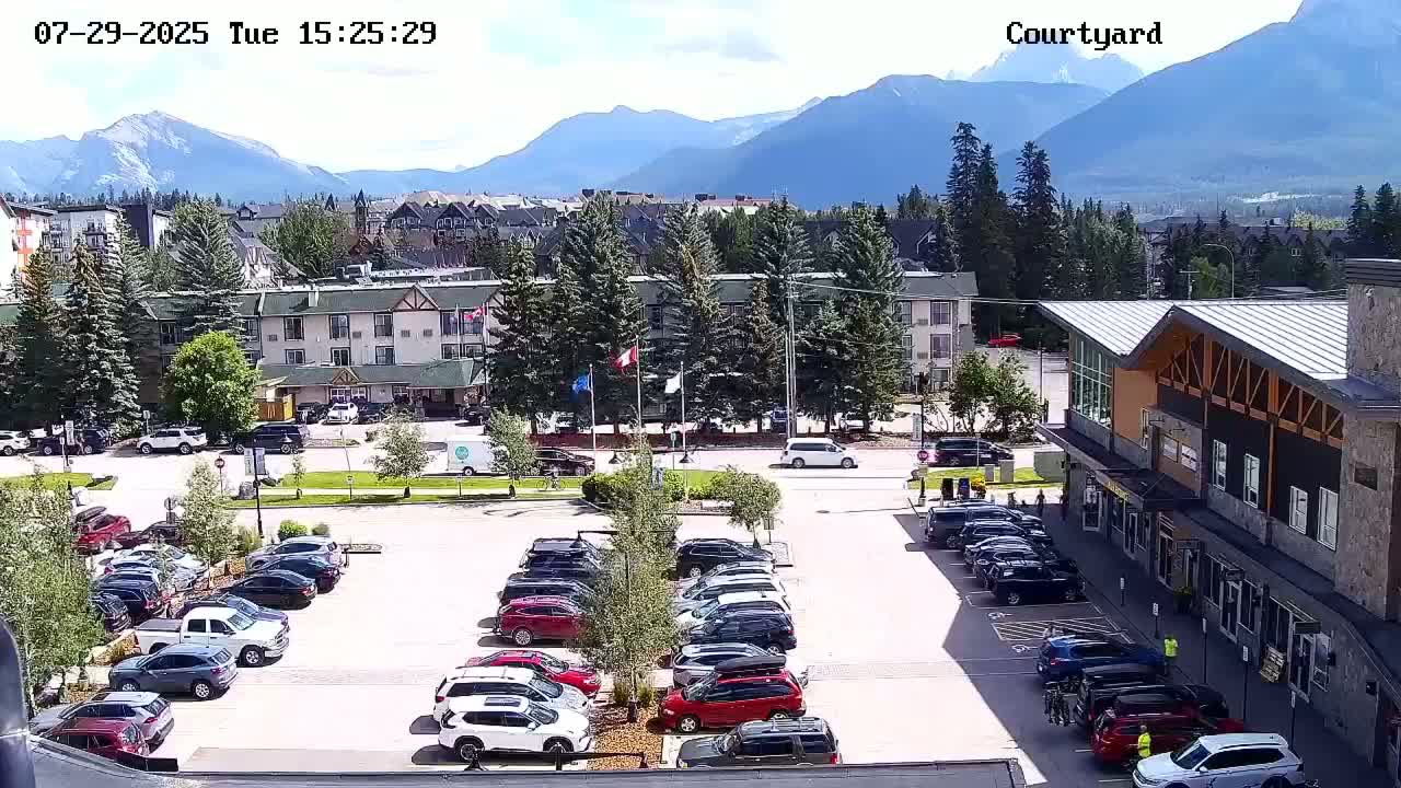 Canmore City Skyline & Alberta Rocky Mountains View Live Cam -  Canmore, Alberta's Rockies, Alberta, Canada