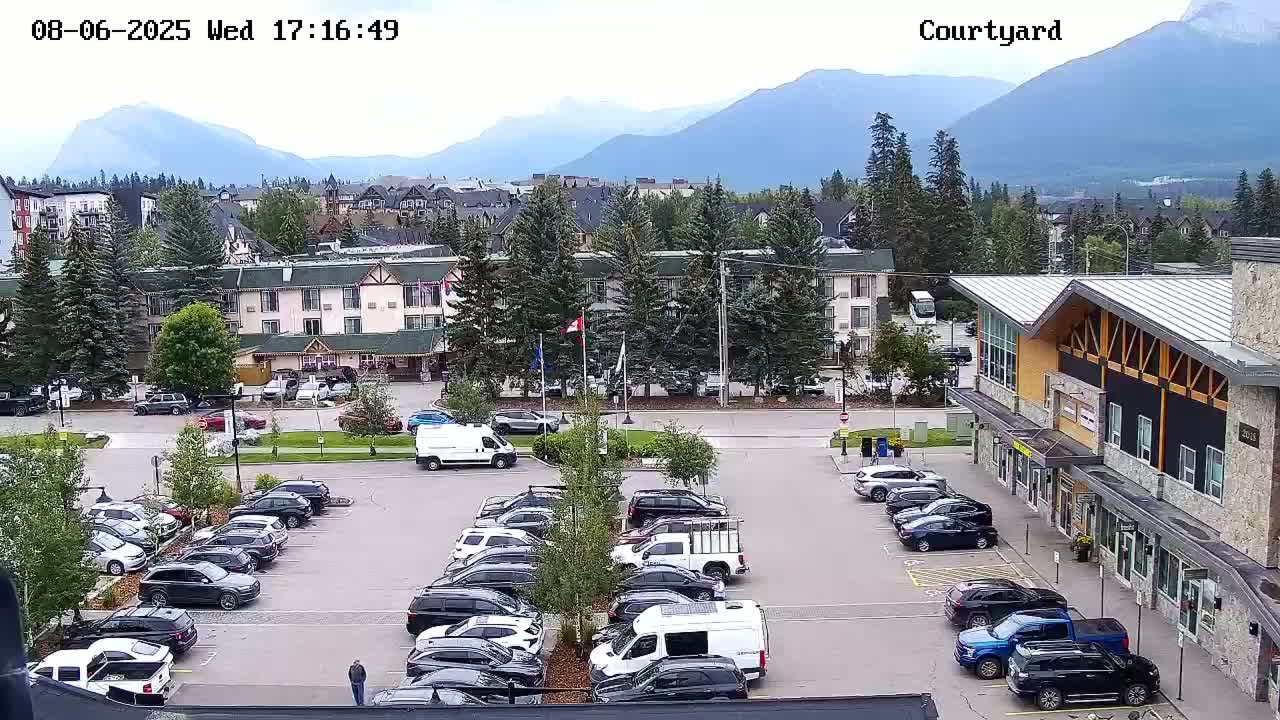 Canmore City Skyline & Alberta Rocky Mountains View Live Cam -  Canmore, Alberta's Rockies, Alberta, Canada