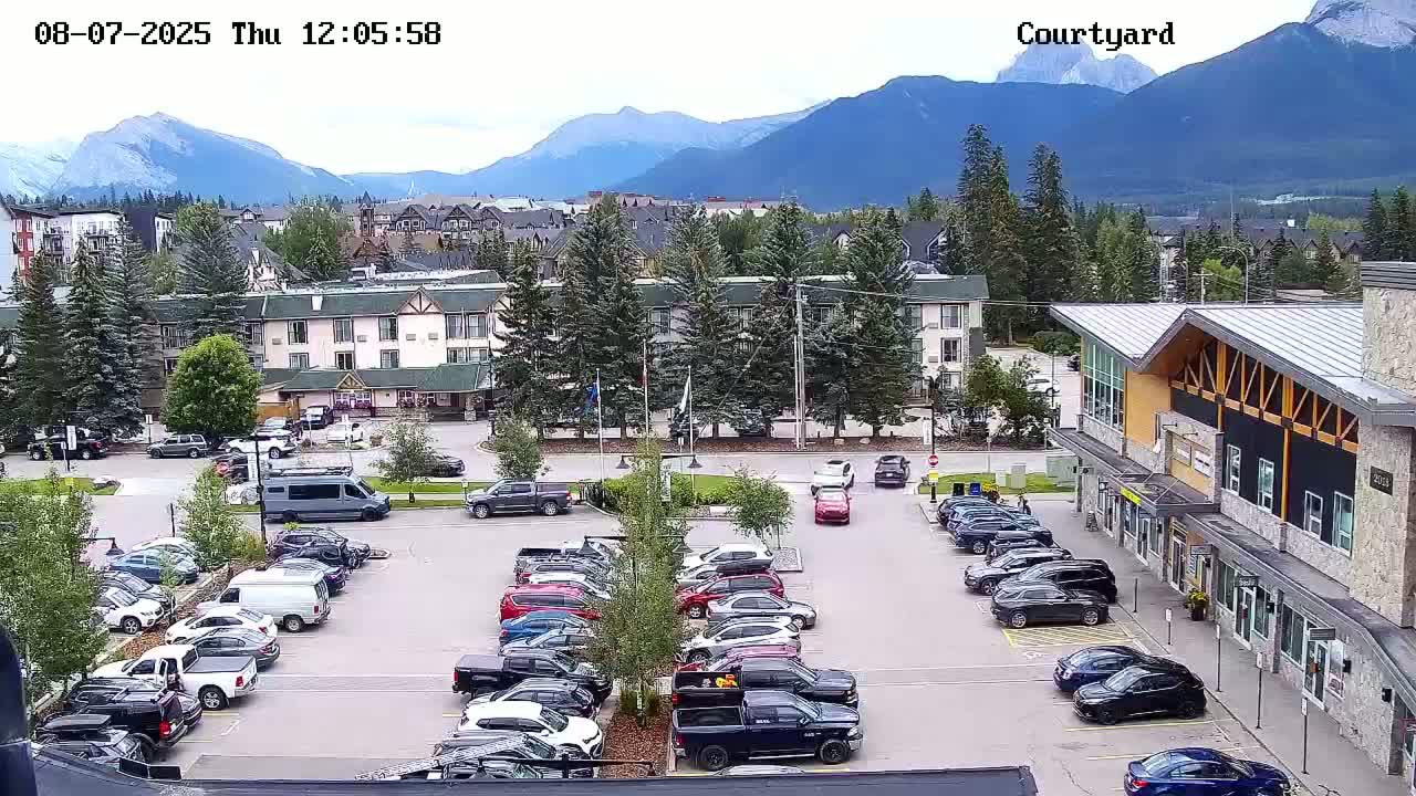 Canmore City Skyline & Alberta Rocky Mountains View Live Cam -  Canmore, Alberta's Rockies, Alberta, Canada