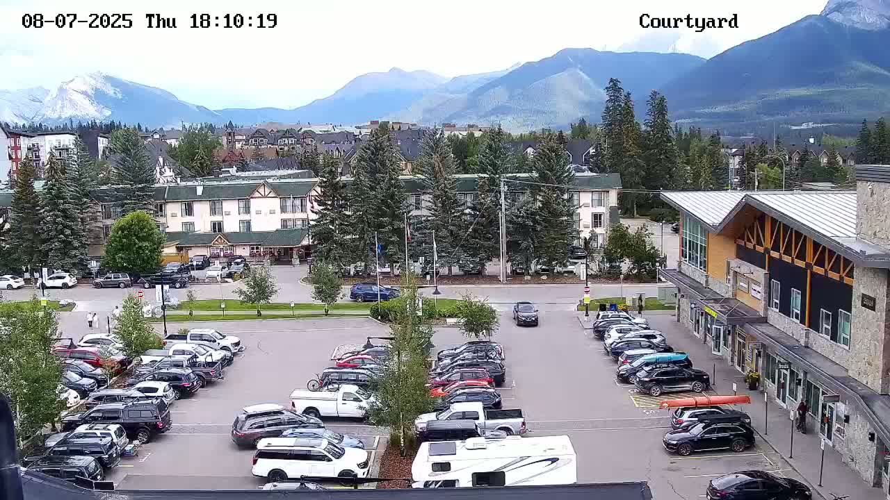 Canmore City Skyline & Alberta Rocky Mountains View Live Cam -  Canmore, Alberta's Rockies, Alberta, Canada