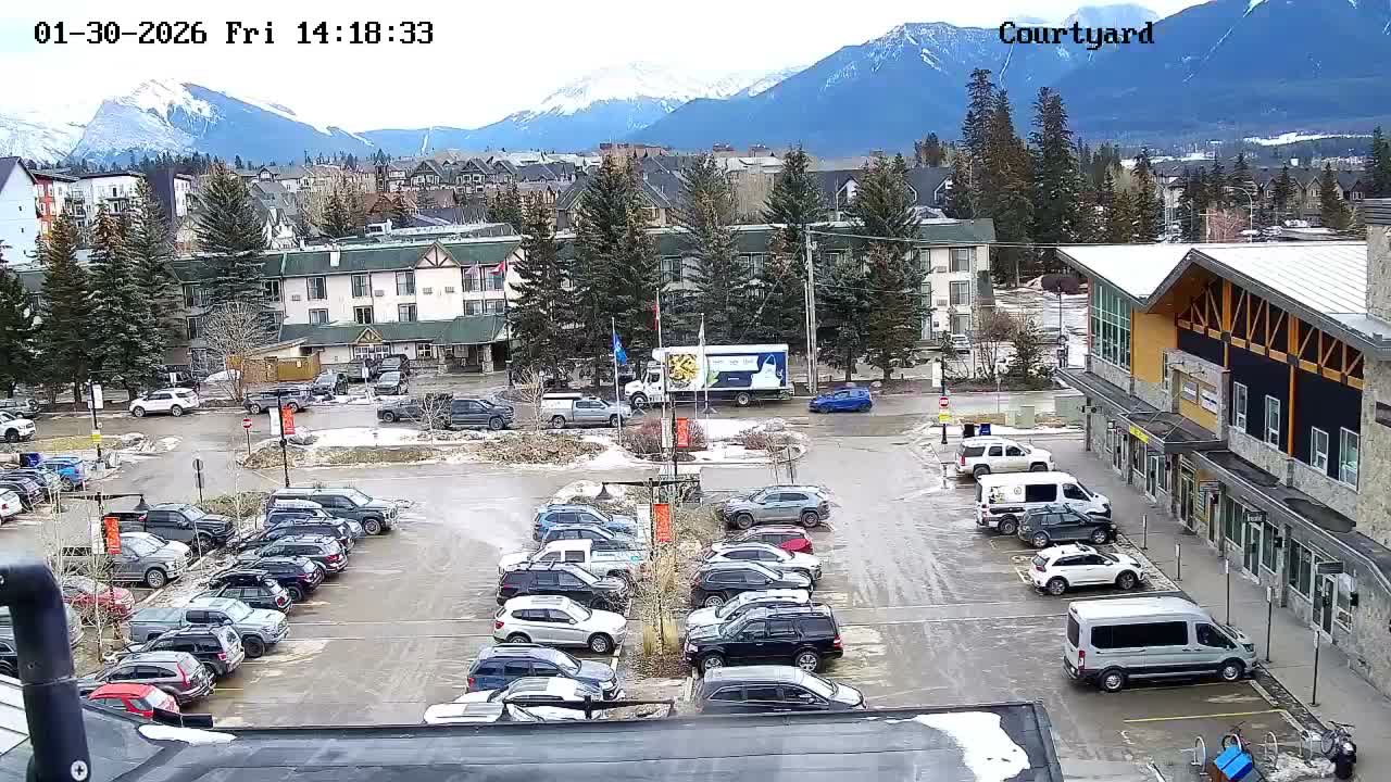 Canmore City Skyline & Alberta Rocky Mountains View Live Cam -  Canmore, Alberta's Rockies, Alberta, Canada