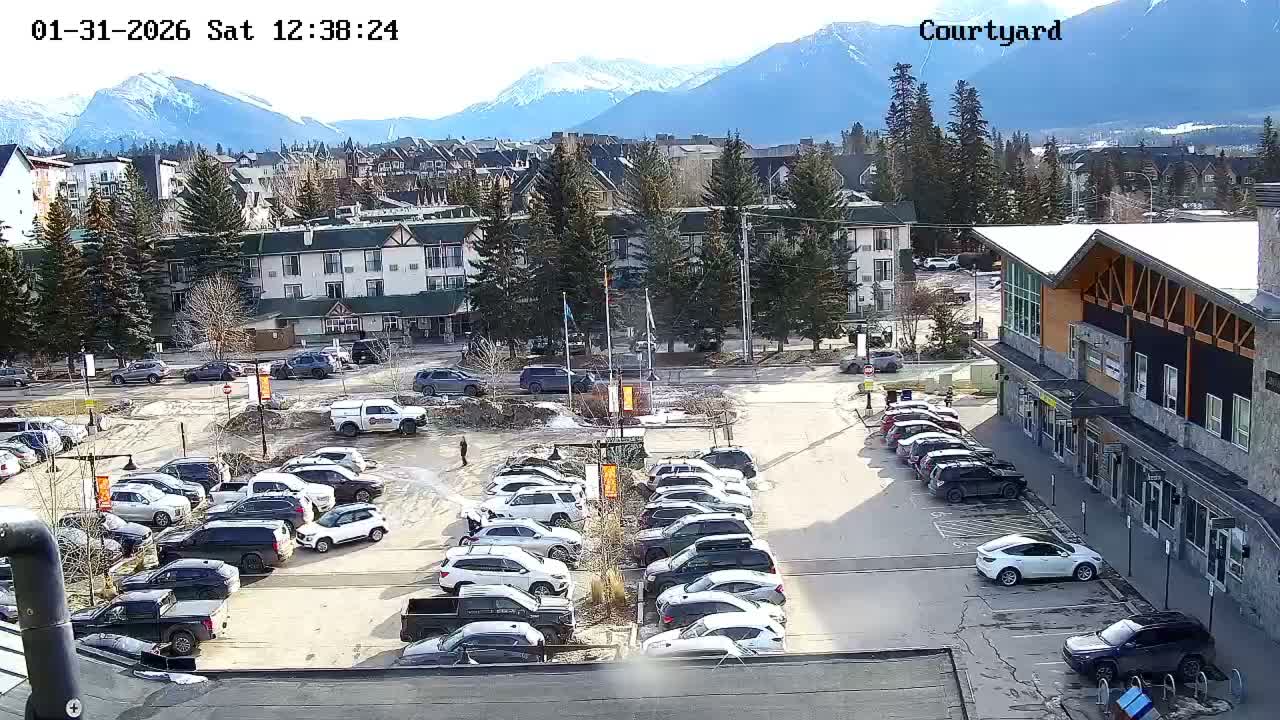 Canmore City Skyline & Alberta Rocky Mountains View Live Cam -  Canmore, Alberta's Rockies, Alberta, Canada