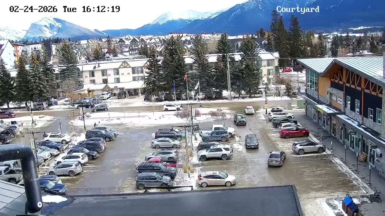 Canmore City Skyline & Alberta Rocky Mountains View Live Cam -  Canmore, Alberta's Rockies, Alberta, Canada