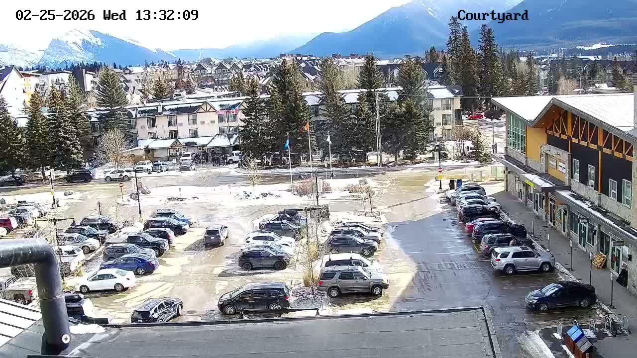 Canmore City Skyline & Alberta Rocky Mountains View Live Cam -  Canmore, Alberta's Rockies, Alberta, Canada
