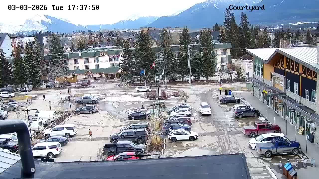 Canmore City Skyline & Alberta Rocky Mountains View Live Cam -  Canmore, Alberta's Rockies, Alberta, Canada