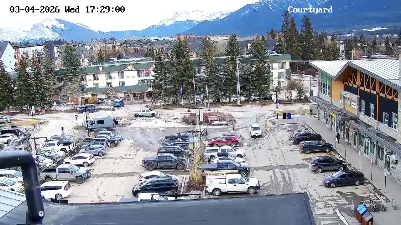 Canmore City Skyline & Alberta Rocky Mountains View Live Cam -  Canmore, Alberta's Rockies, Alberta, Canada